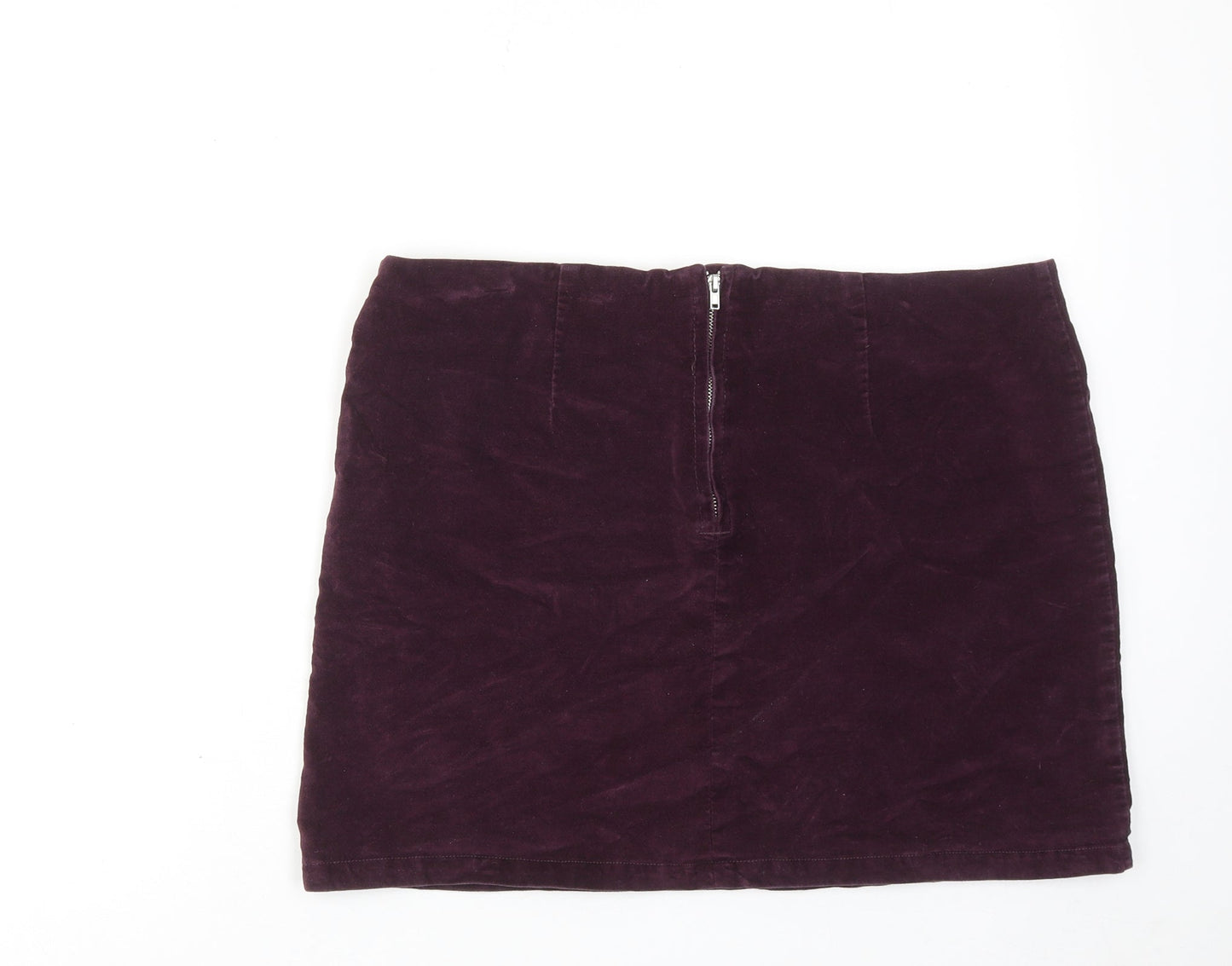 Womens UK Size 10 Warehouse A-Line Velour Skirt