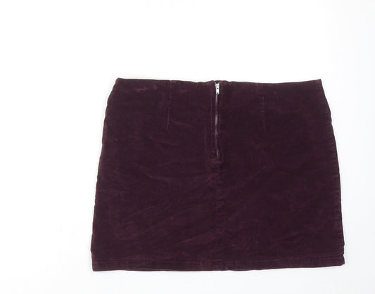 Womens UK Size 10 Warehouse A-Line Velour Skirt