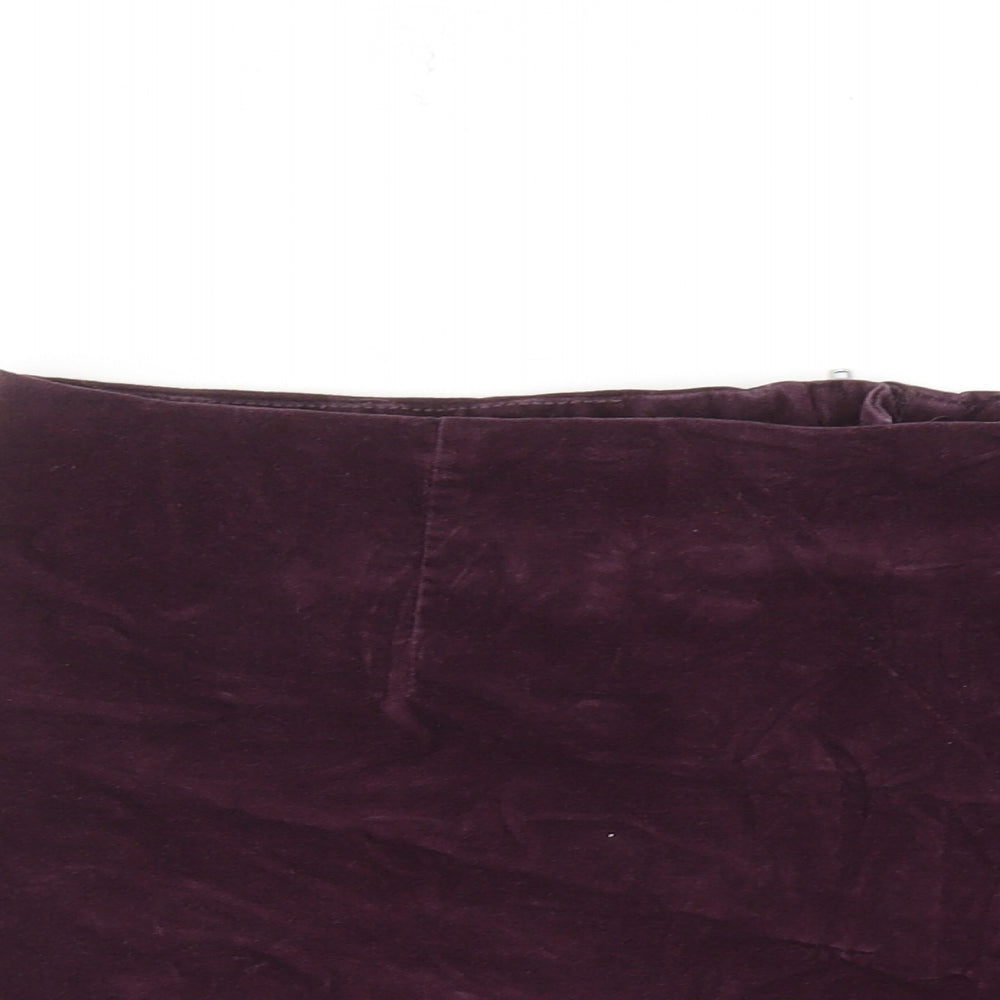Womens UK Size 10 Warehouse A-Line Velour Skirt