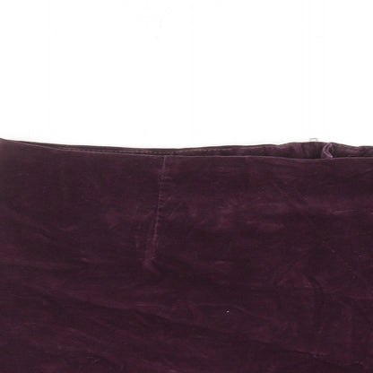 Womens UK Size 10 Warehouse A-Line Velour Skirt