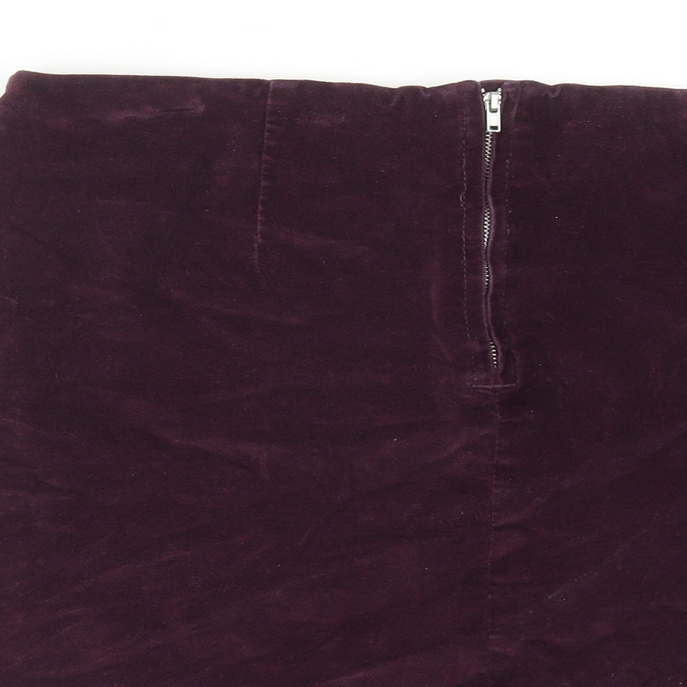 Womens UK Size 10 Warehouse A-Line Velour Skirt