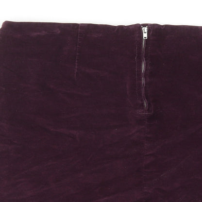 Womens UK Size 10 Warehouse A-Line Velour Skirt