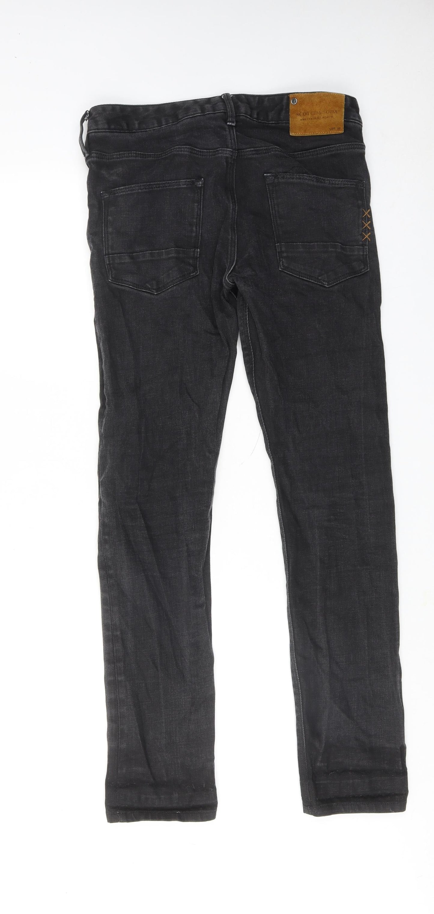 Mens UK Size 30 in Scotch & Soda Regular Fit Skinny Black Jeans