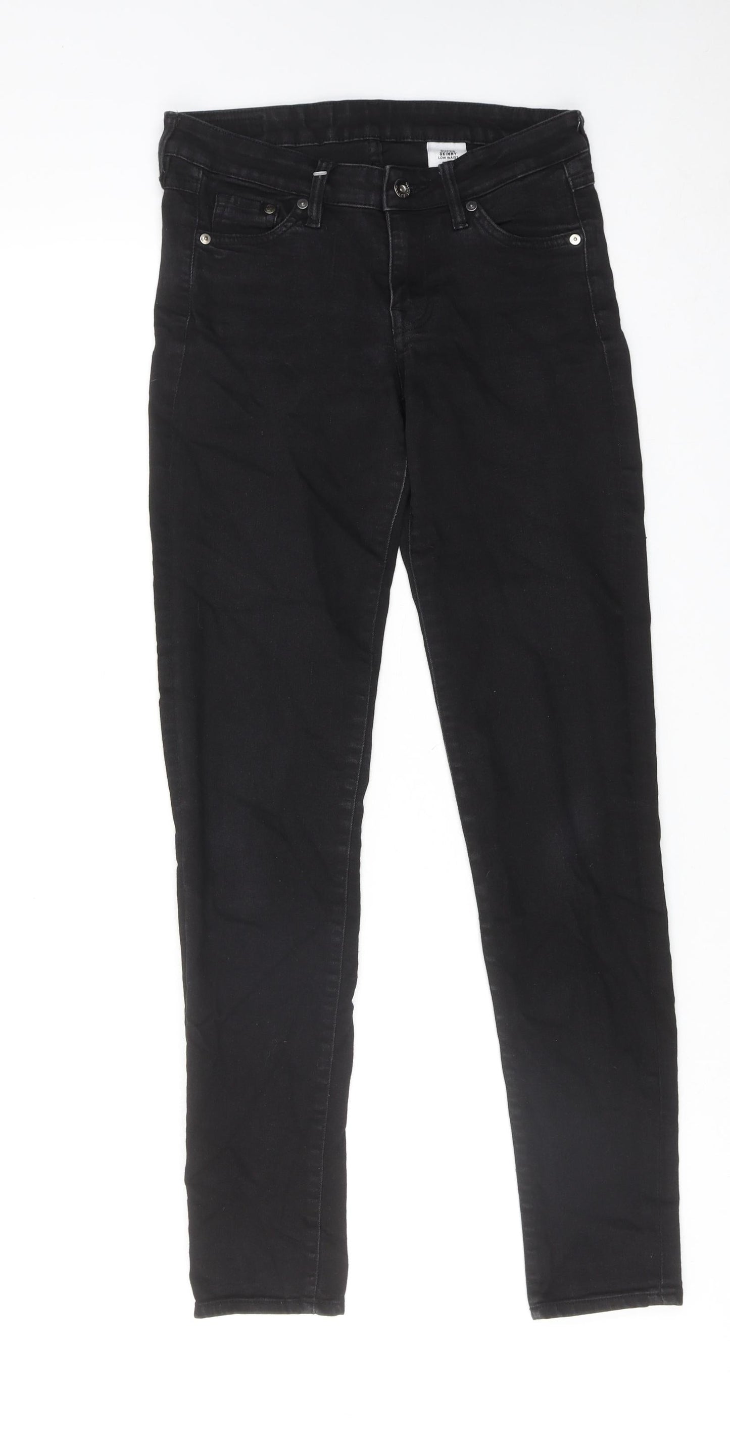 Womens UK Size 25 in H&M Regular Fit Skinny Black Jeans