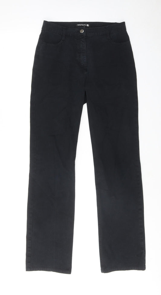 Betty Barclay Womens Black Cotton Straight Jeans Size 28 in Regular Zip