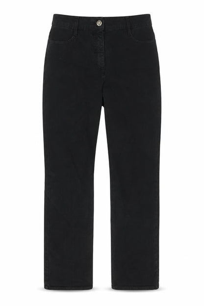 Betty Barclay Womens Black Cotton Straight Jeans Size 28 in Regular Zip
