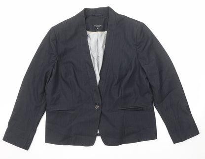Debenhams Womens Grey Polyester Jacket Blazer Size 20 Button