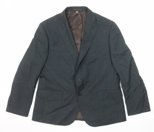 Autograph Mens Grey Wool Jacket Suit Jacket Size 44 Regular