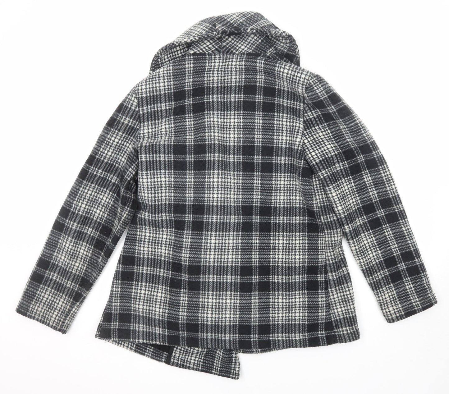 Barrage Womens Black Plaid Jacket Size L Button