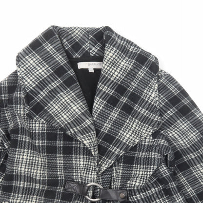 Barrage Womens Black Plaid Jacket Size L Button