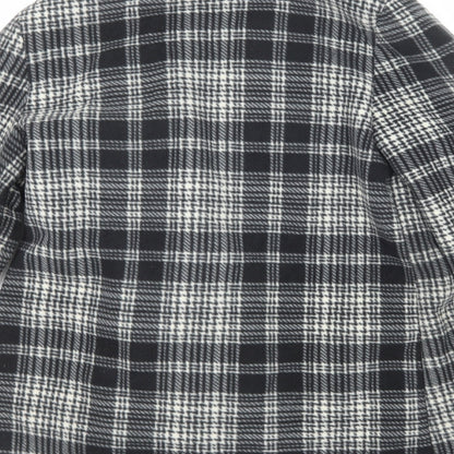 Barrage Womens Black Plaid Jacket Size L Button