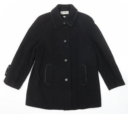 Lampert Womens Black Pea Coat Coat Size 10 Button
