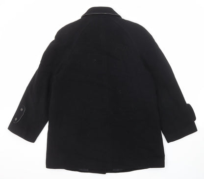 Lampert Womens Black Pea Coat Coat Size 10 Button