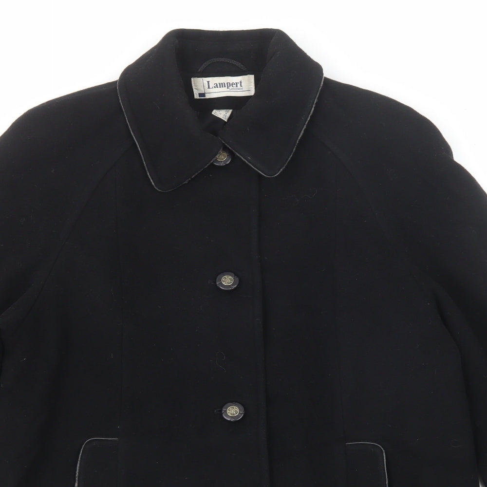 Lampert Womens Black Pea Coat Coat Size 10 Button