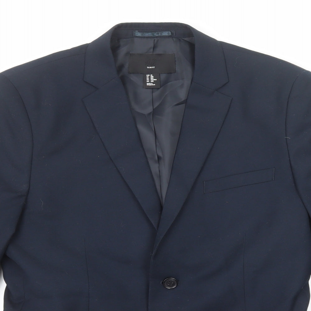 Mens UK Size 48 H&M Regular Blue Suit Jacket