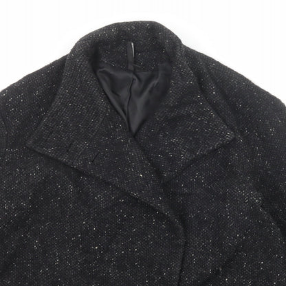 Mango Womens Black Jacket Blazer Size L Button - Speckled