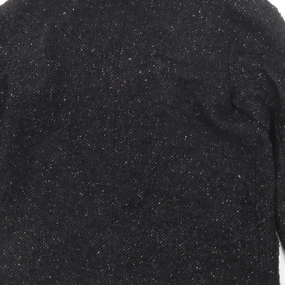 Mango Womens Black Jacket Blazer Size L Button - Speckled
