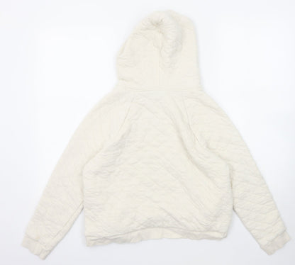 Womens UK Size S NEXT White Pullover Hoodie