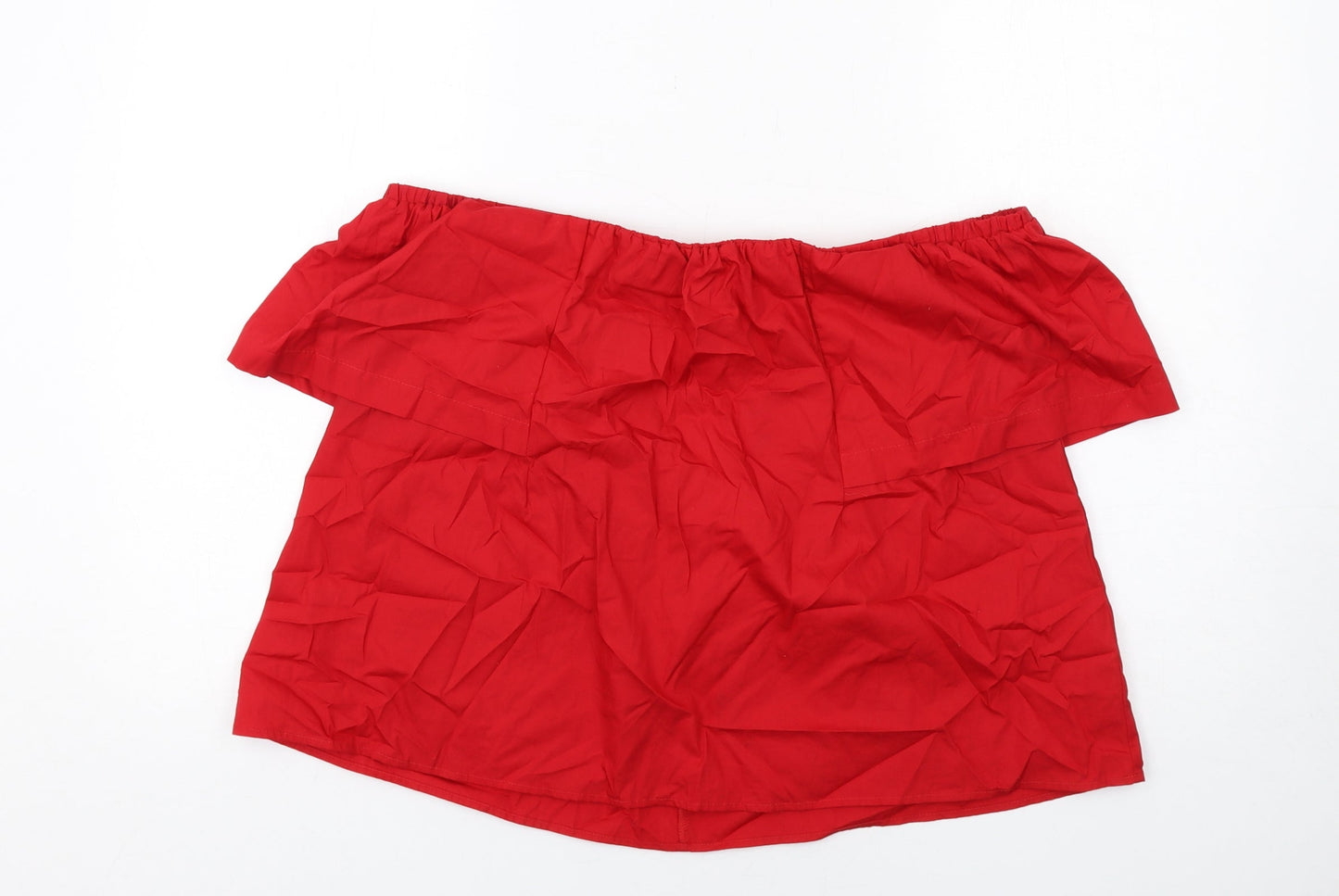 Womens UK Size 10 Topshop Red Basic Blouse