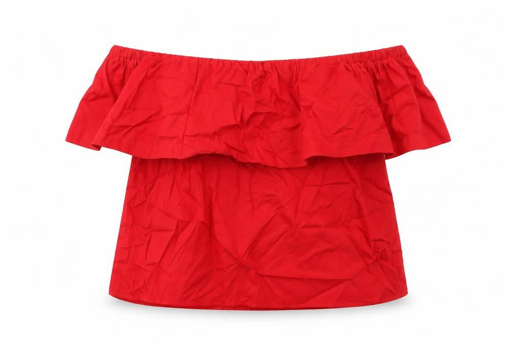 Womens UK Size 10 Topshop Red Basic Blouse