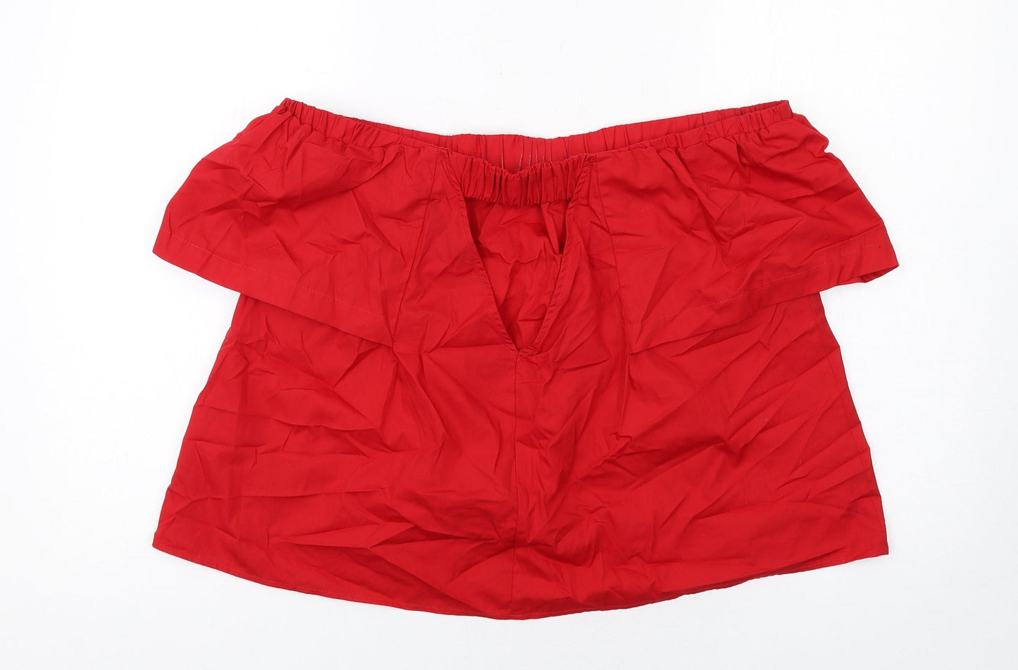 Womens UK Size 10 Topshop Red Basic Blouse