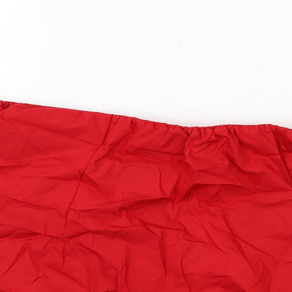 Womens UK Size 10 Topshop Red Basic Blouse