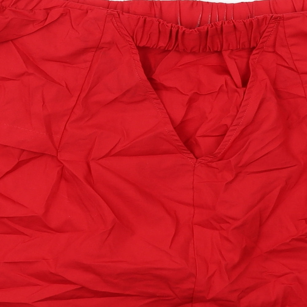 Womens UK Size 10 Topshop Red Basic Blouse