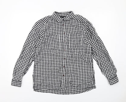 Womens UK Size 10 New Look Black Basic Button-Up