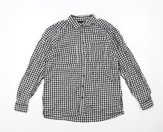 Womens UK Size 10 New Look Black Basic Button-Up