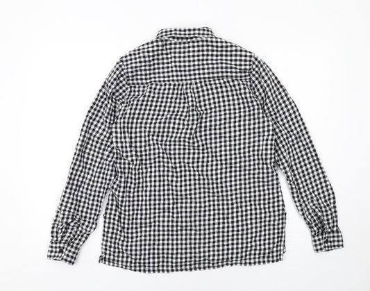 Womens UK Size 10 New Look Black Basic Button-Up
