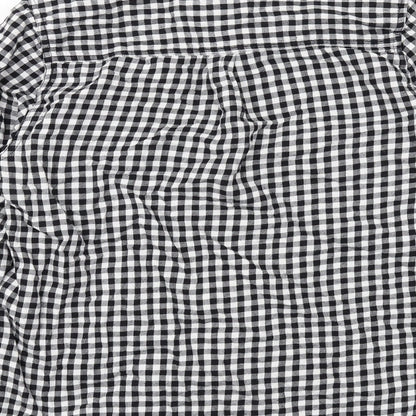 Womens UK Size 10 New Look Black Basic Button-Up