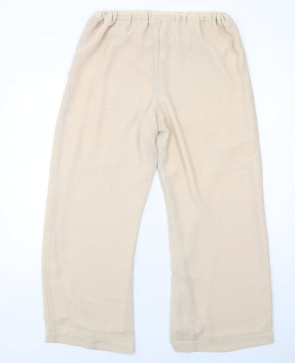 FOSBY Womens Beige Polyester Trousers Size 16 Regular