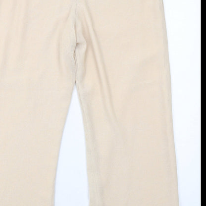 FOSBY Womens Beige Polyester Trousers Size 16 Regular