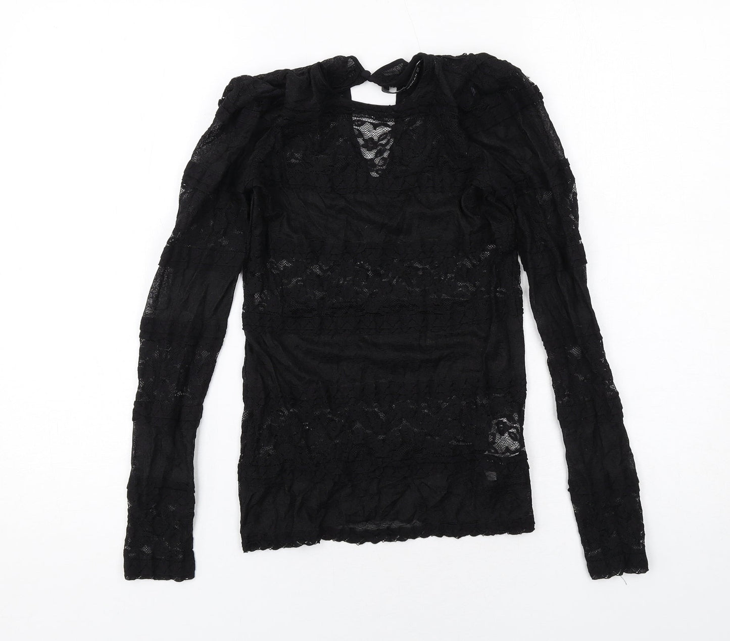 Womens UK Size S Zara Black Basic Blouse