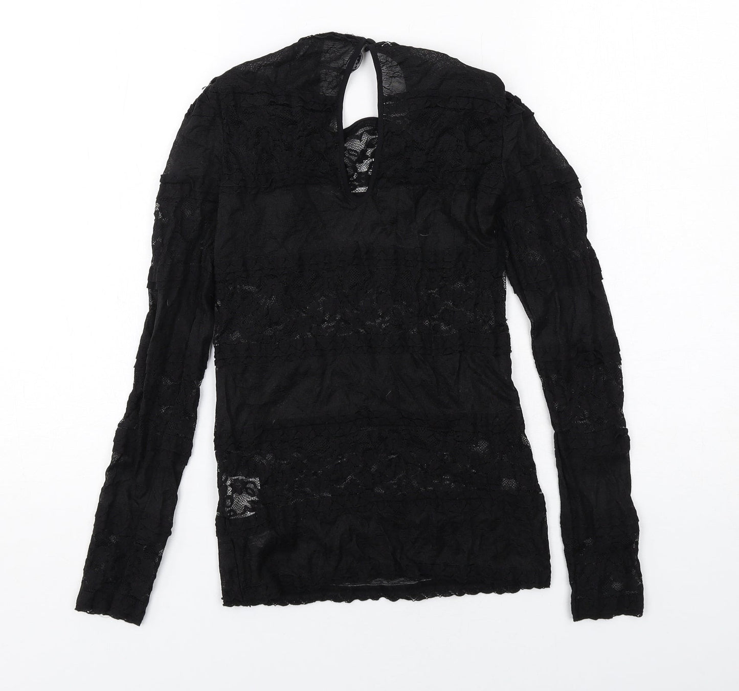 Womens UK Size S Zara Black Basic Blouse