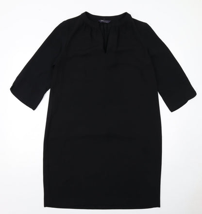 Marks and Spencer Womens Black Polyester A-Line Size 14 V-Neck Pullover