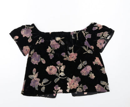 Womens UK Size S Staring at Stars Black Basic Blouse