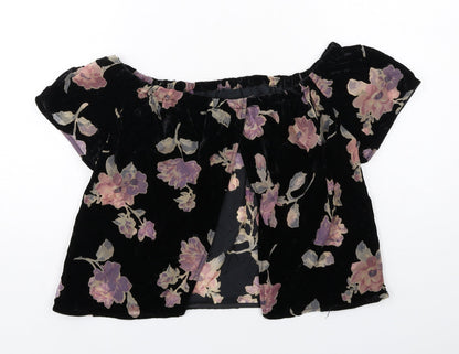 Womens UK Size S Staring at Stars Black Basic Blouse