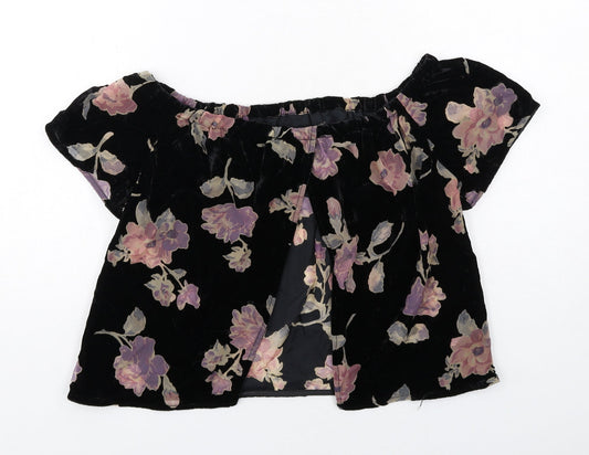 Womens UK Size S Staring at Stars Black Basic Blouse