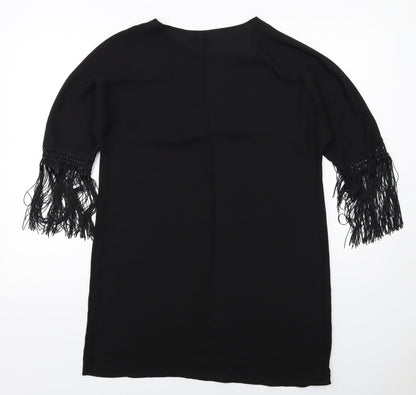 ASOS Womens Black Polyester A-Line Size 10 Round Neck Pullover