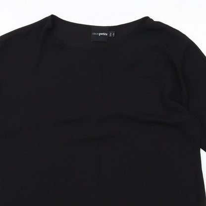 ASOS Womens Black Polyester A-Line Size 10 Round Neck Pullover
