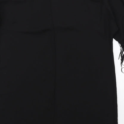 ASOS Womens Black Polyester A-Line Size 10 Round Neck Pullover
