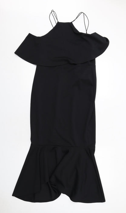 ASOS Womens Black Polyester Mermaid Size 14 Square Neck Pullover - Cold shoulder
