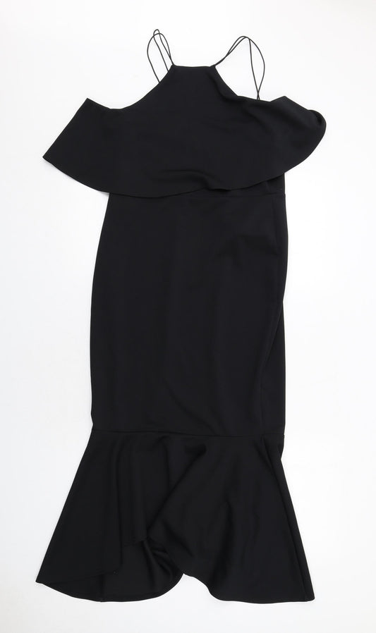 ASOS Womens Black Polyester Mermaid Size 14 Square Neck Pullover - Cold shoulder
