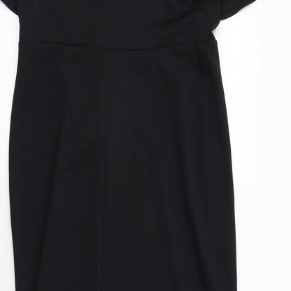 ASOS Womens Black Polyester Mermaid Size 14 Square Neck Pullover - Cold shoulder