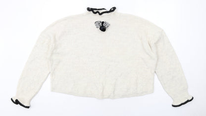 Womens UK Size L River Island Ivory Pullover Jumper