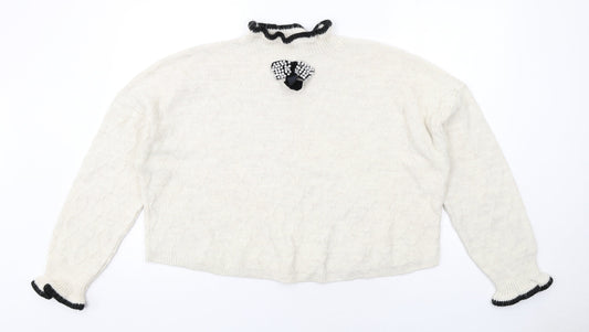 Womens UK Size L River Island Ivory Pullover Jumper