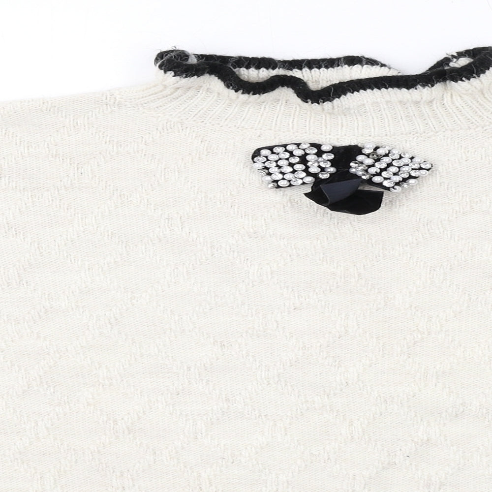 Womens UK Size L River Island Ivory Pullover Jumper