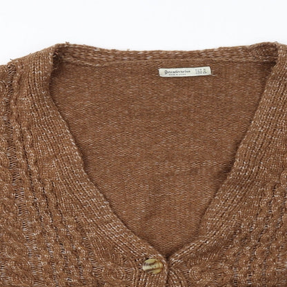 Womens UK Size M Stradivarius Brown Cardigan Jumper