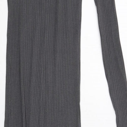 H&M Womens Grey Cotton Jumper Dress Size S Round Neck Pullover